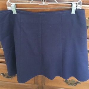 Navy a-line Loft skirt